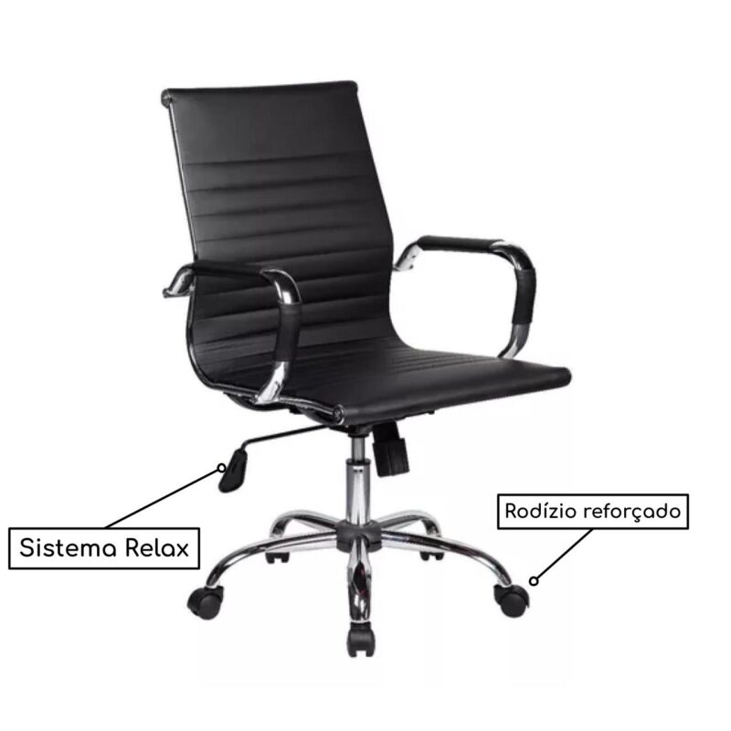 Cadeira DIRETOR Charles Eames Esteirinha – PRETO – PMD – 32887 JL CADEIRAS 4