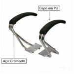 Braço Fixo CROMADO com “PU” OMEGA – PMD JL CADEIRAS 4