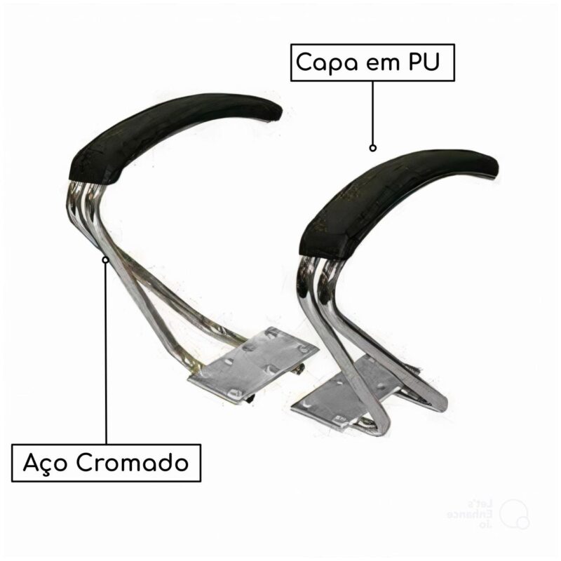 Braço Fixo CROMADO com “PU” OMEGA – PMD JL CADEIRAS 2