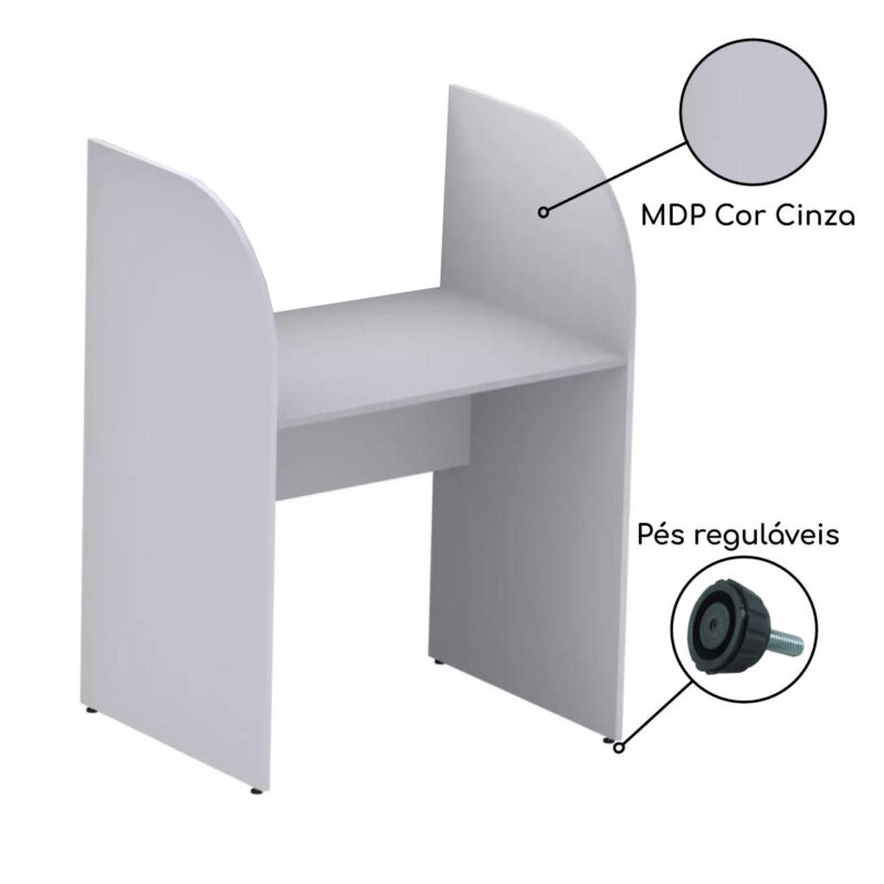 Baia INICIAL para Atendimento 1,20×0,80×0,60mCINZA/CINZA – 24010 JL CADEIRAS 2