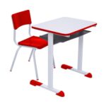 Kit Escolar Individual VERMELHO – (Mesa e Cadeira) – JUVENIL – MADEIRA – COR VERMELHO – 40092 JL CADEIRAS 5